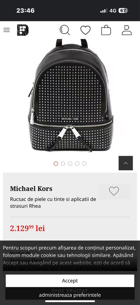 Rucsac Michael Kors piele naturala