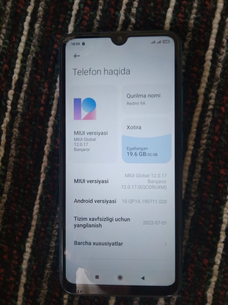 Redmi 9 A.. Rasiyadan kelgan