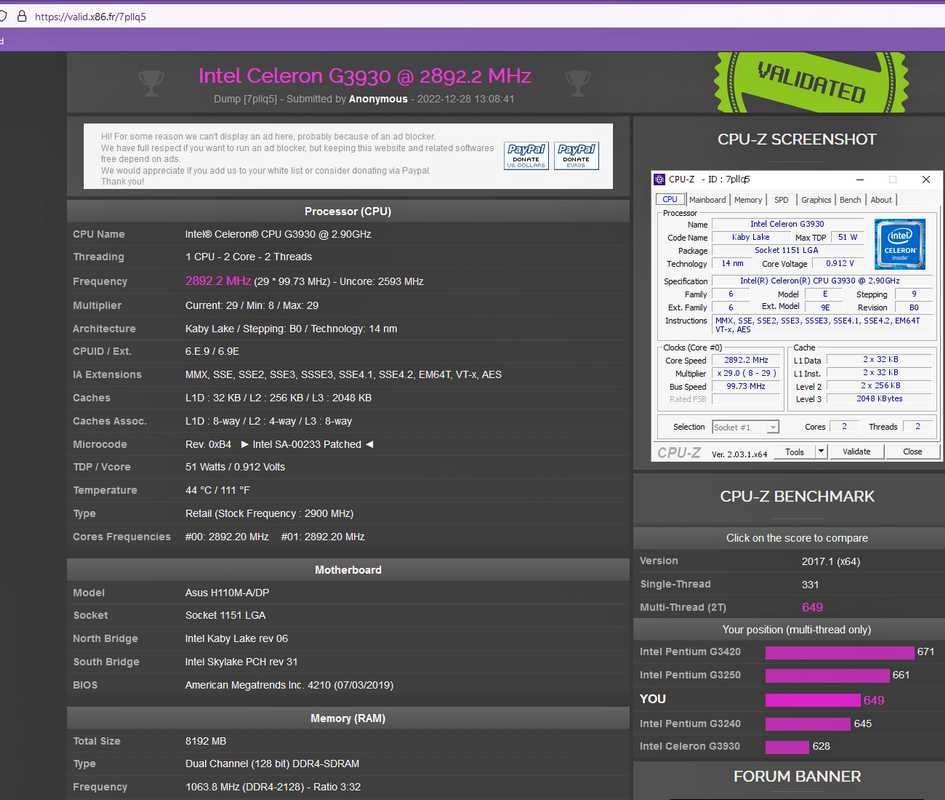 Asus H110M-A/DP Shield Intel Celeron G3930/G3900 Cooler0GB DDR4