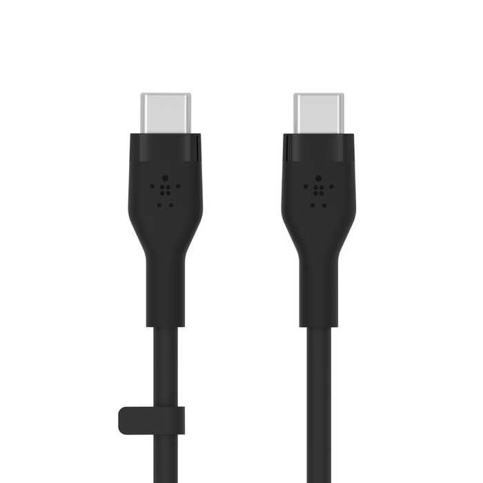 Cablu Belkin, Boost Flex, Fast Charger, Silicon, 2xUSB-C, 2M,Black 60W