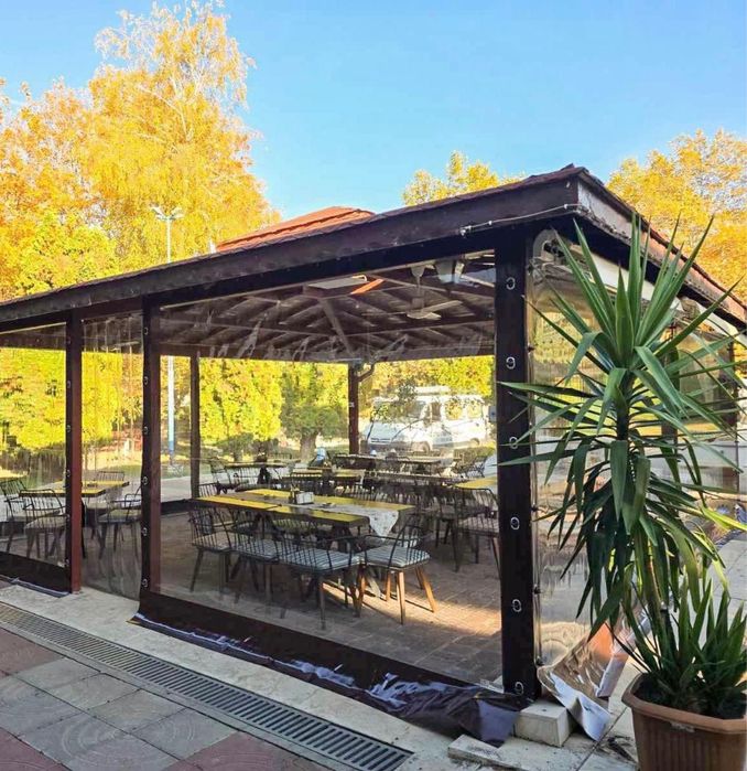 Ветроупорни завеси PVC прегради прозрачен винил кристал найлон барбекю