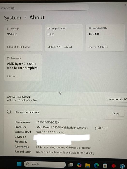 HP Victus 16-e0007nu