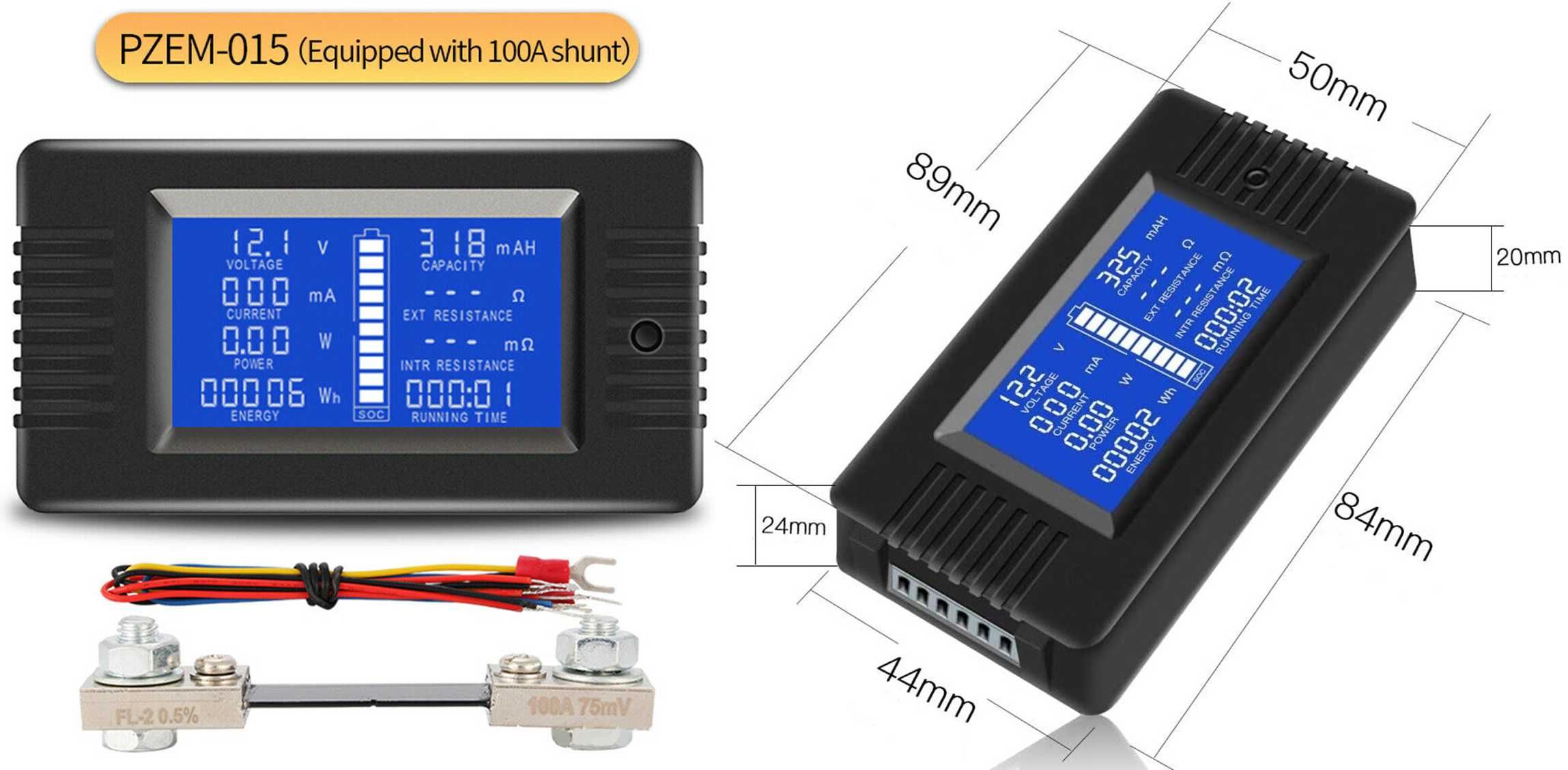 Panou DC 50A, 100A, 200A, 300A -Voltme-Amperme-Wattme-KWh. Solar