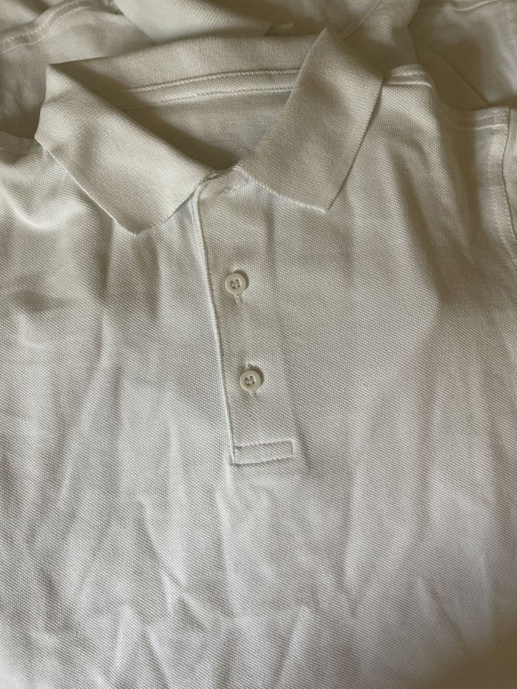 Бели блузи с яка къс ръкав 5 броя
