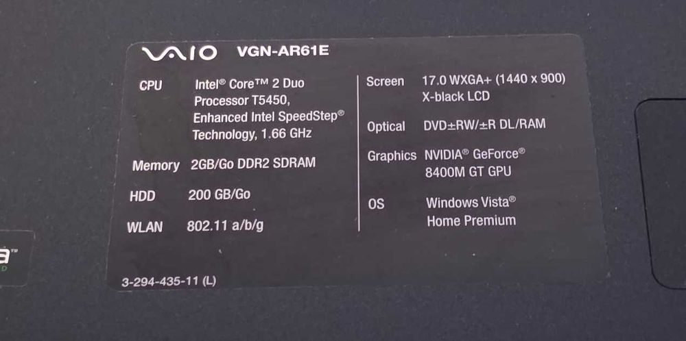 Laptop centrino - Sony Vaio VGN-AR61 17 inch - functional,instalat