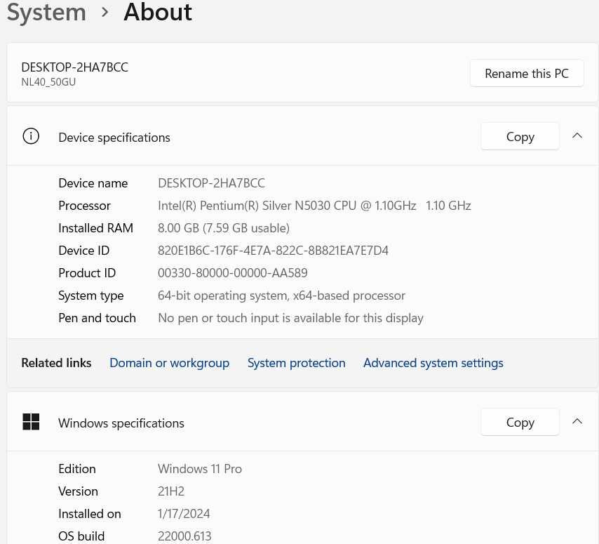 лаптоп 15.6" 8GB RAM, 256GB M.2 SSD, 64GB eMMC, 7 часа батерия