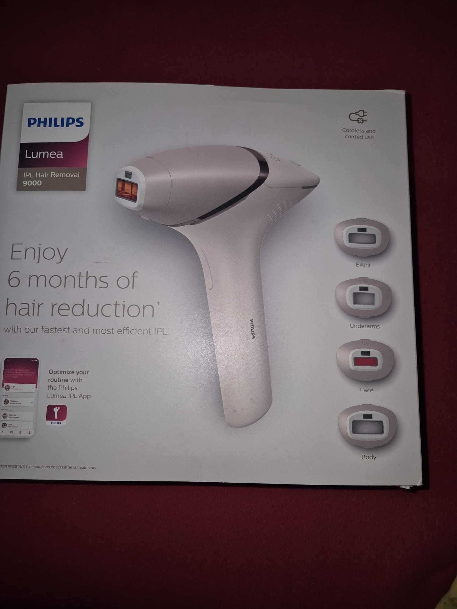 Epilator IPL Philips Lumea 9000, 4 capete. Folosit o singura data.
