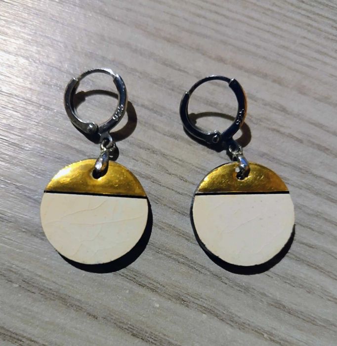 Комплект ръчно изработени керамични колие и обеци БАГРА