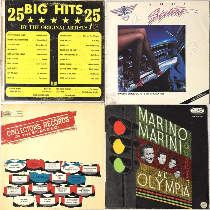 Lot 4 discuri LP, muzica anii 50, 60, presa US