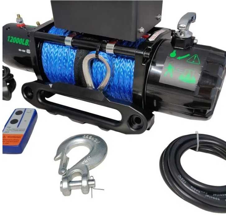 Troliu electric cu telecomanda 12V, 6.5cp, 6.1T(13500lb)cablu sintetic