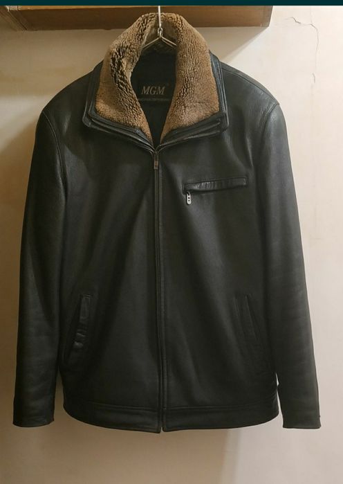 Утепленная кожаная куртка .