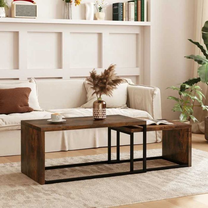 Комплект от 2 масички за кафе HOMCOM 90 x 48 x 42 см/59 x 42 x 36 см