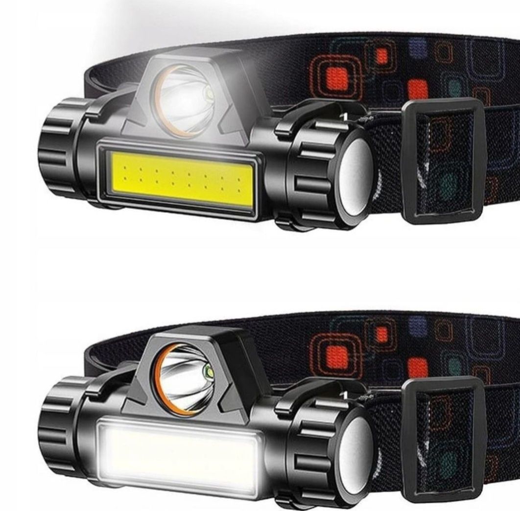 Lanterna Frunte LED 3W Cob + 1W Lanterna Frunte Acumulator Led 3W + 1W