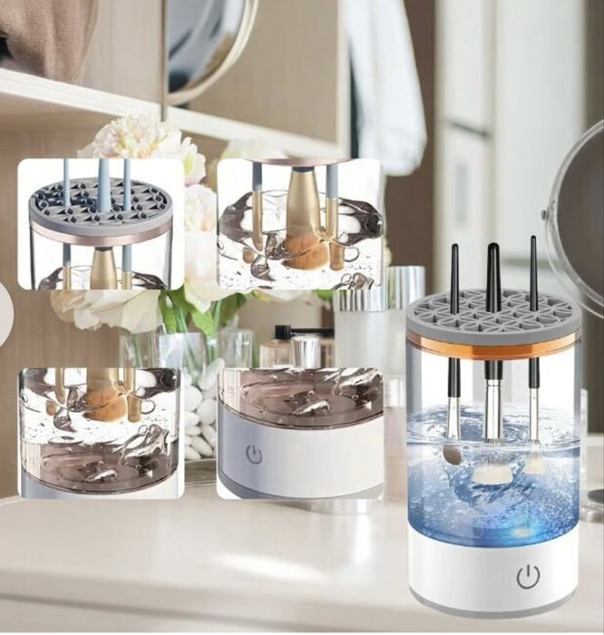 Уред за почистване на четки и грим