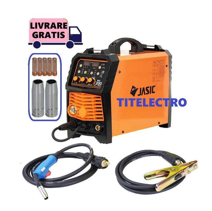 Aparat sudura MIG-MAG/TIG/MMA cu sarma MIG 200 Premium Jasic + duze