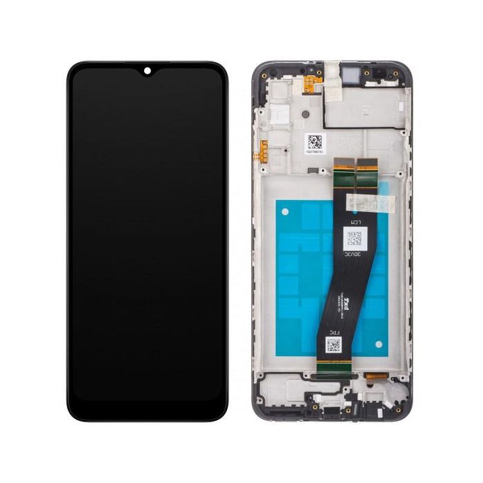 Display cu Touchscreen Samsung Galaxy A02s A025G  cu Rama  Negru  Serv