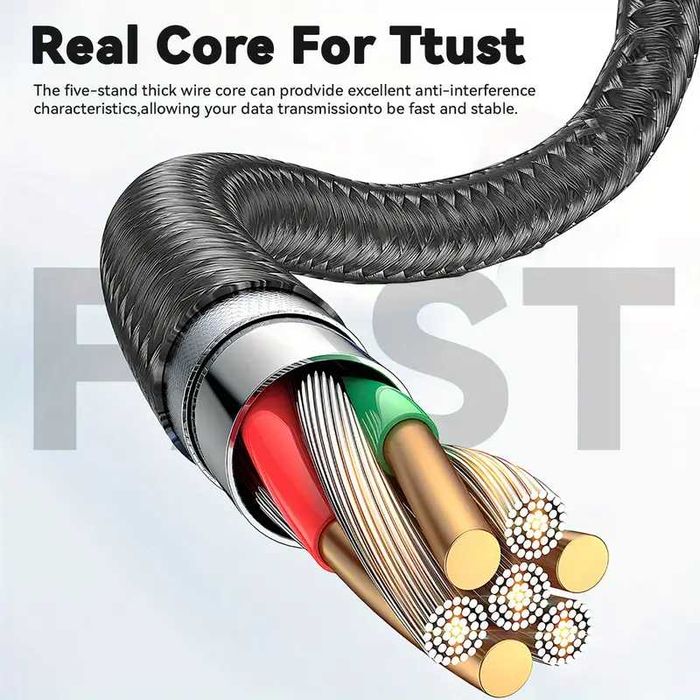 Комбиниран кабел за зареждане KADIXI 3x1 USB-Lightning Cable-USB Тип C