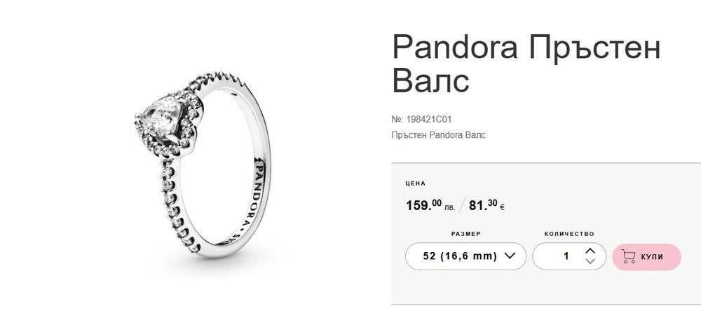 Пръстен Пандора Валс