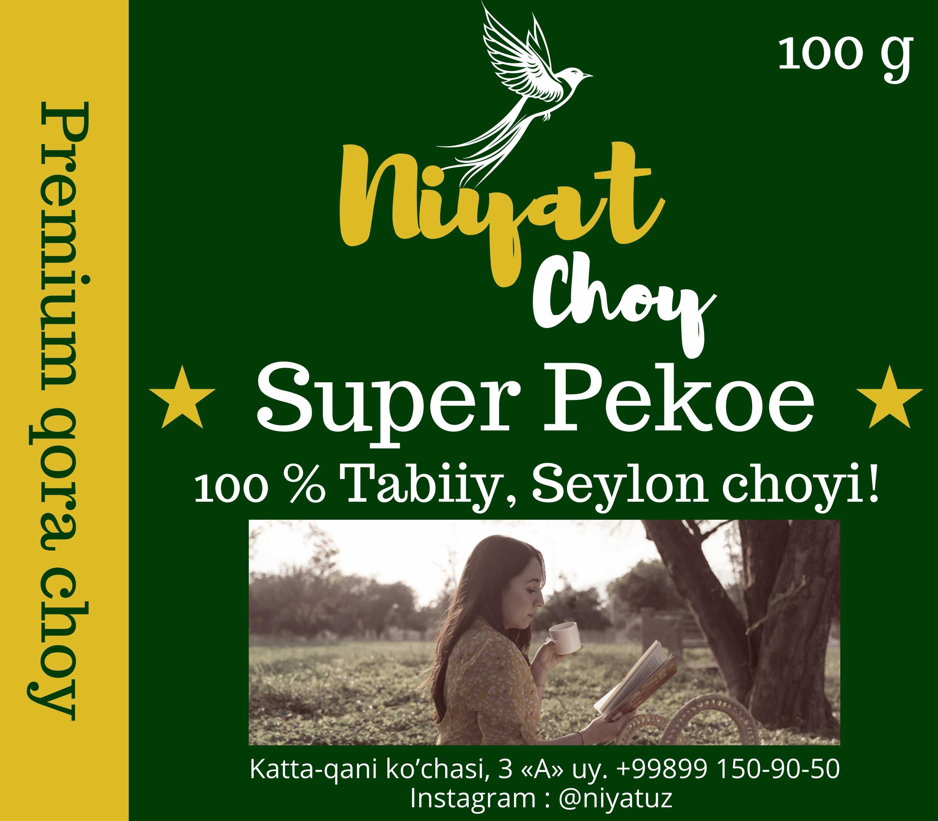 Super pekoe Premium qora choy "Niyat choy"