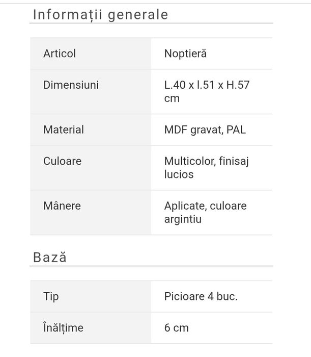 Casetieră 2 sertare(noptieră) ,,Fancy mint" -Mobexpert
