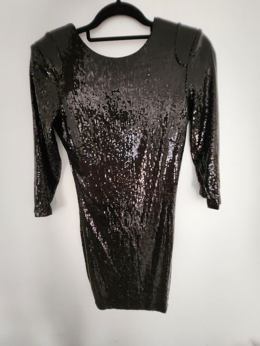 Rochie neagră cu paiete Mohitop