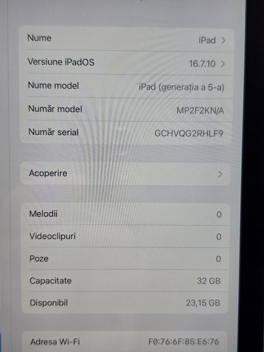 Apple iPad 5 (5th gen) 32GB, Wi-Fi , se vinde doar tableta
