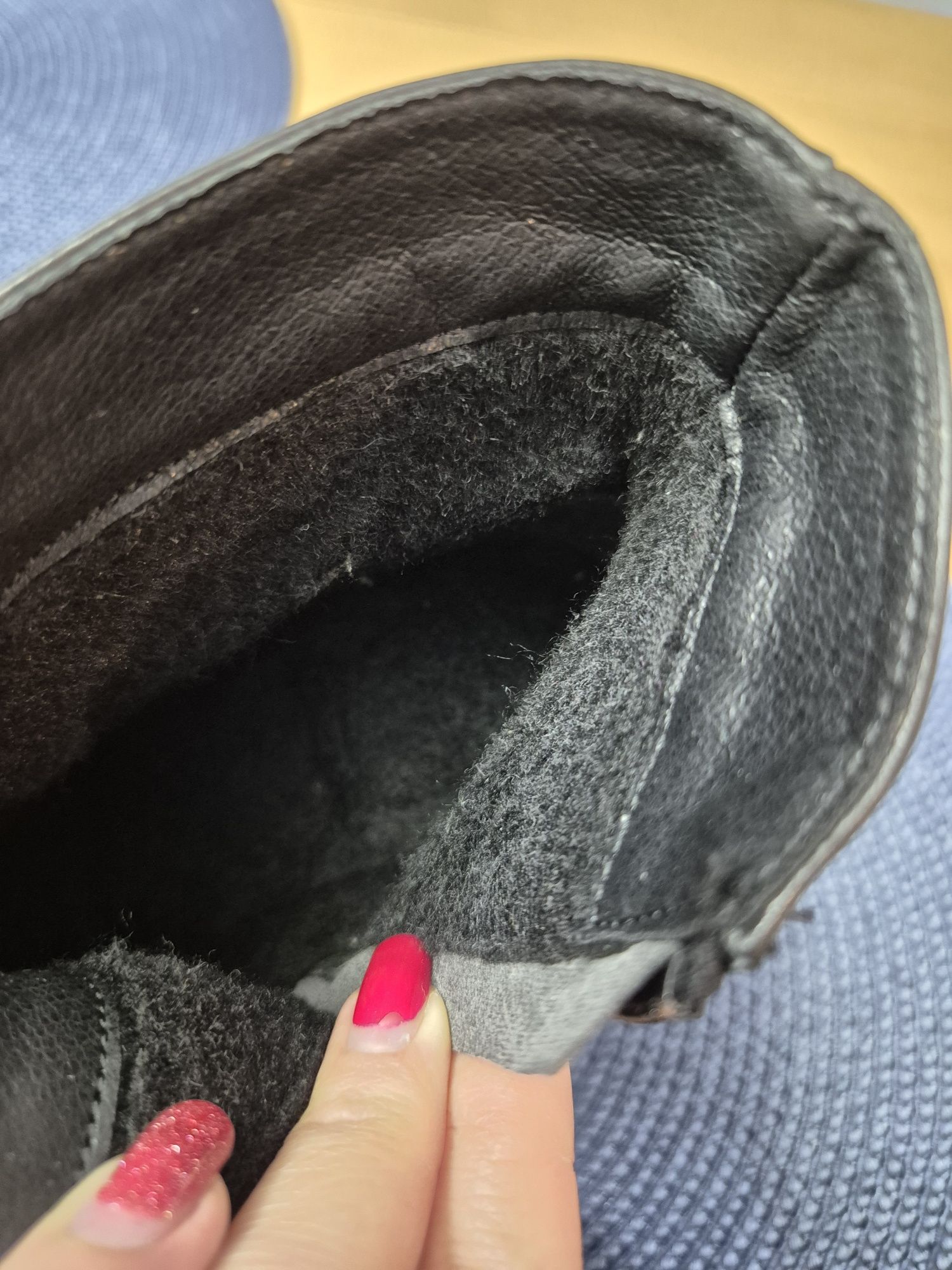 Botine piele toc gros nr 36 noi