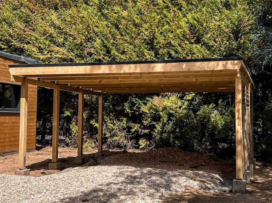Carport, pergola/acoperis pentru masina din lemn stratificat si masiv