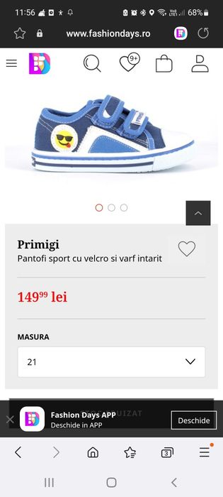 Papuci copii marimea 21