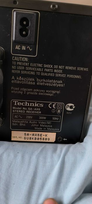Technics av control stereo receiver sa-ax6