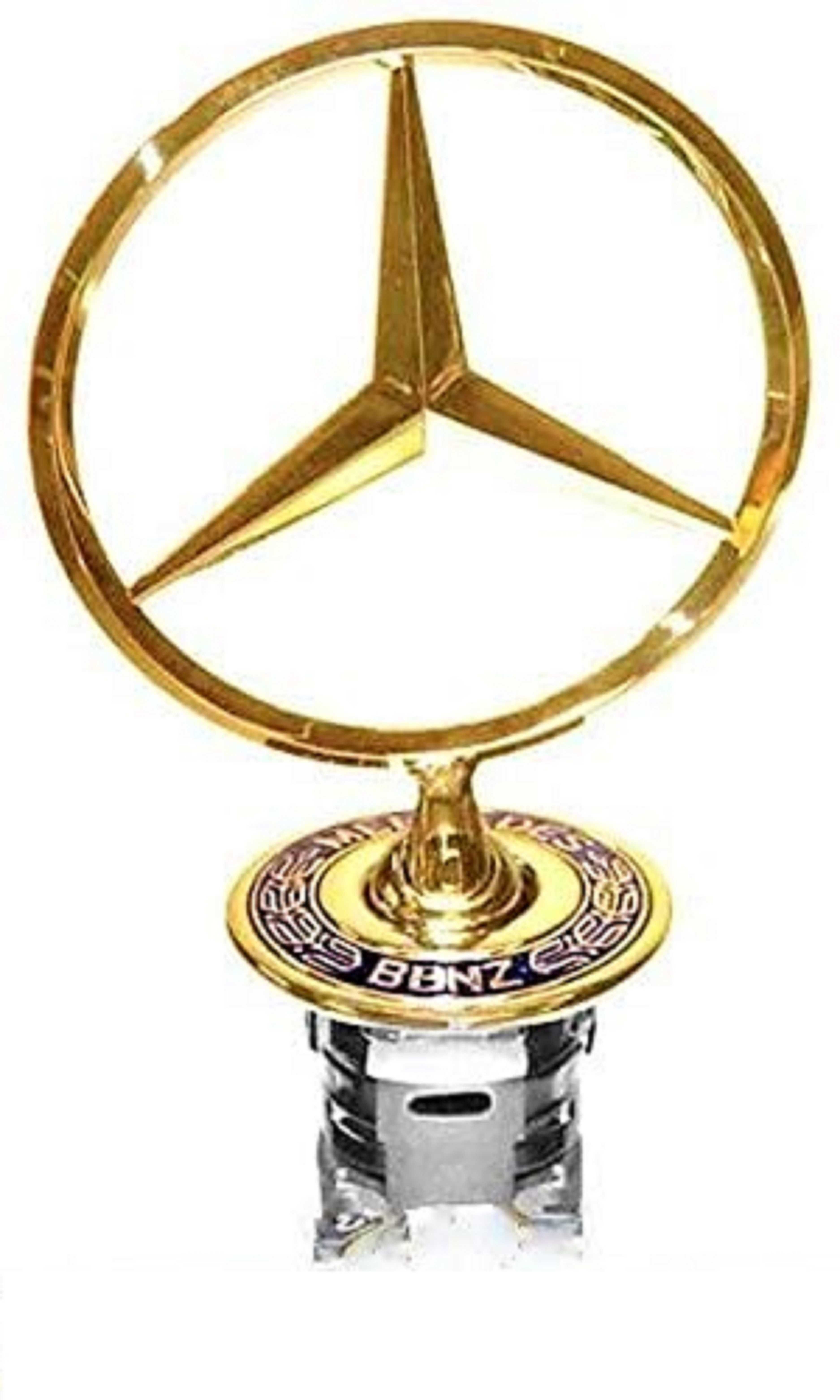 Емблема преден капак MERCEDES златна Мерцедес Gold 44mm