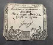 bancnota 1793 Franta 50 Sols Revolutia Franceza autentica