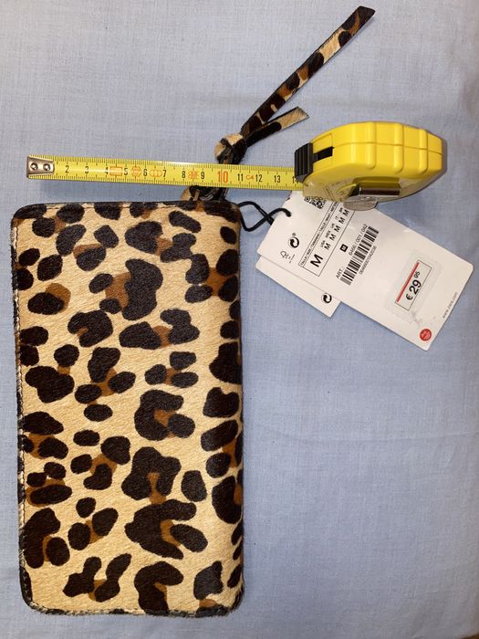 Set Portofel clutch Zara + husa tableta piele naturala,leopard print