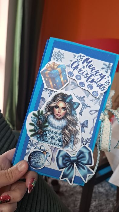 Коледни картички с шоколад Мерси