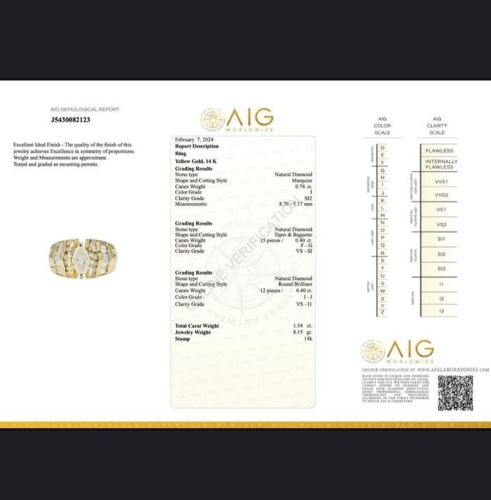 Inel designer cu diamante naturale 1.54Ct total /însoțit de certificat