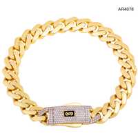 Bratara Aur 14 K Cuban Link Monaco Chain model AR4076 by ARJEWELS