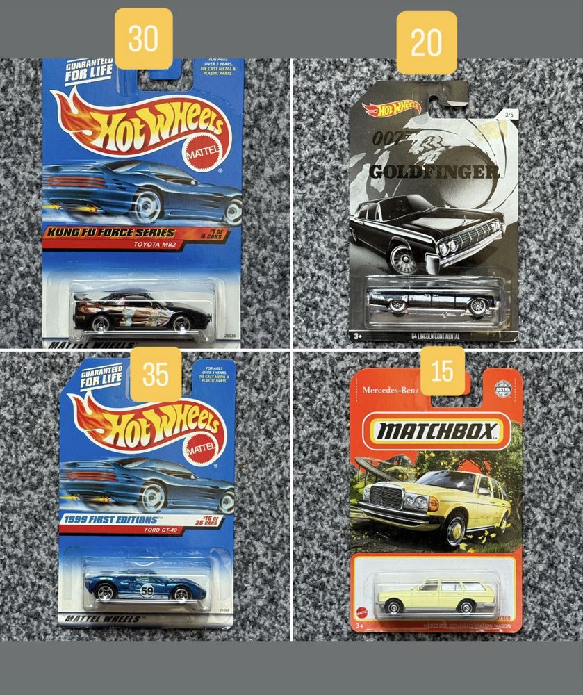 Hot Wheels, Matchbox, Majorette, Norev, Tomica