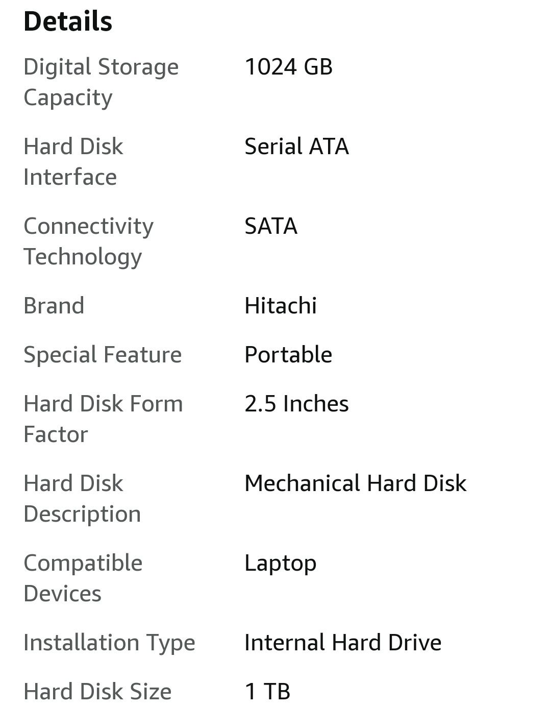 HGST Hitachi Travelstar 1TB