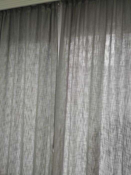 Пердета 8 броя плътни и тънки в сиво и бяло, завеси за цяла стая