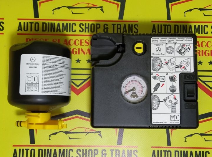 Compresor auto umflat roti kit pana original Mercedes 180w Neutilizat