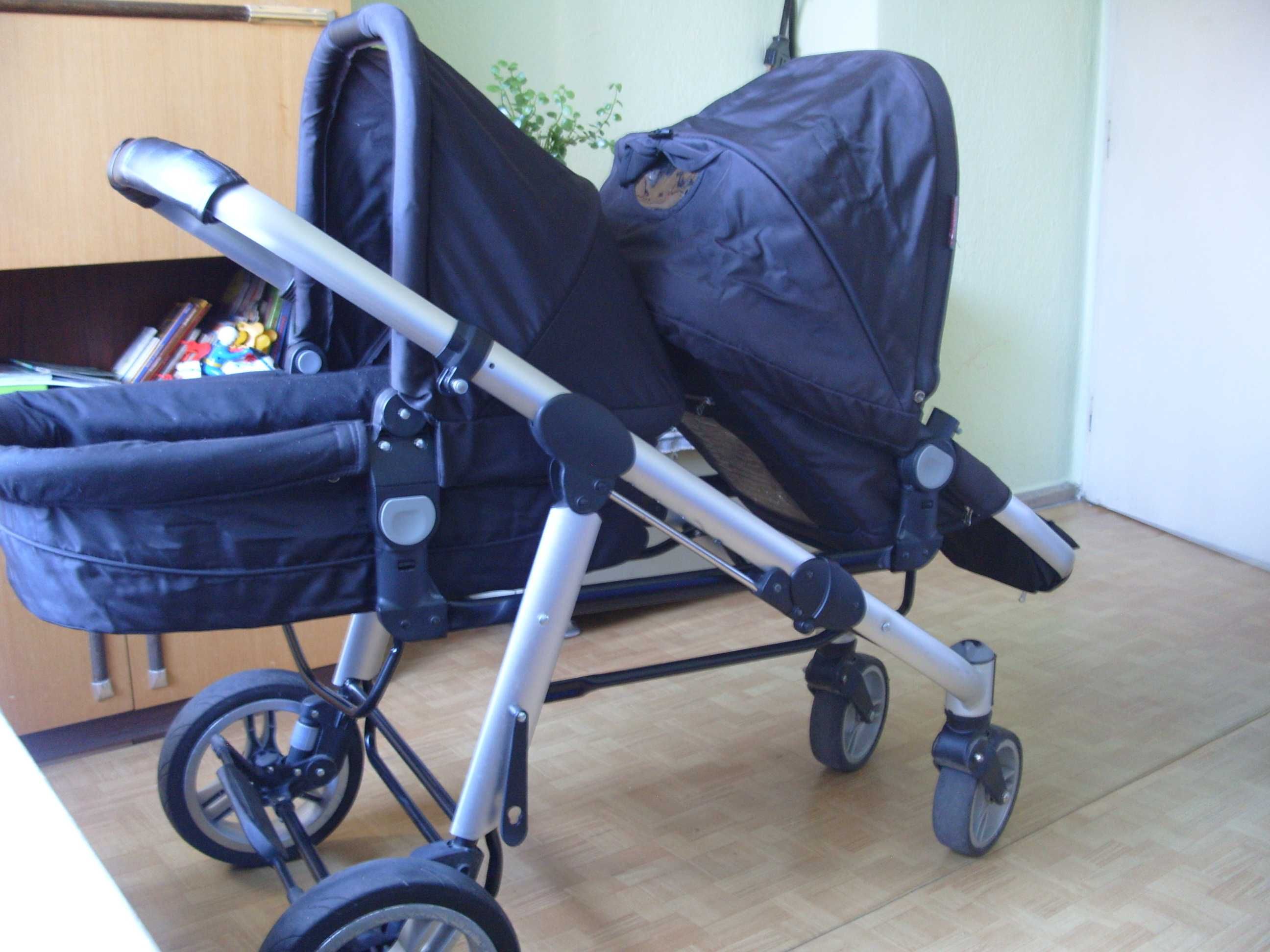 Количка за близнаци TOPMARK NL 2 Combi Duo Buggy, Черна