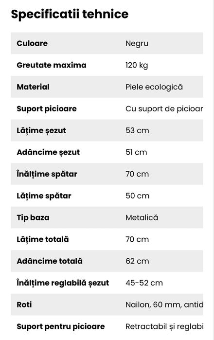 Scaun de birou cu masaj