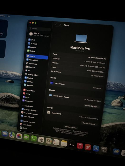 MacBook Pro 2019 16inch i7 16GB 1TB 200 cicluri incarcare