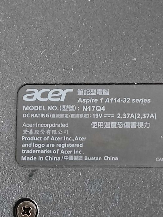 Laptop acer aspire 1 A114-32 series