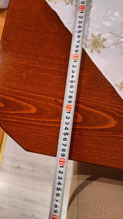 Разтегателна трапезна маса, масив + 6 броя трапезни столове Еко кожа