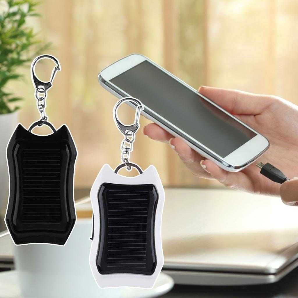 Solar Power Bank Keychain with LED Torch