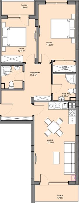Продава се Тристаен апартамент в София, Красна поляна 2 - 103 кв.м за 171 €/кв.м - Снимка #1