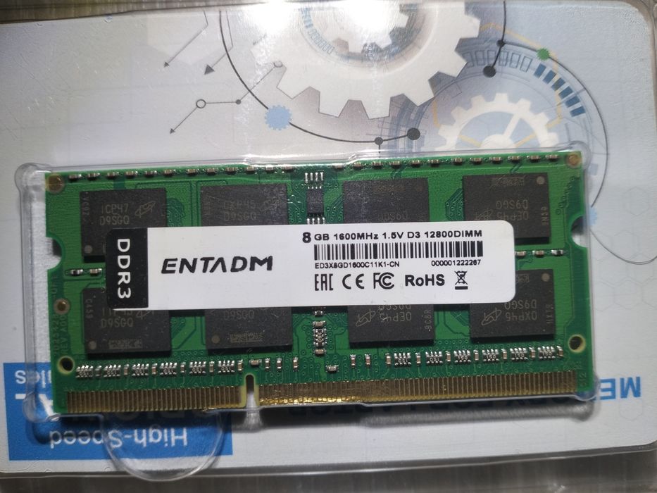 DDR 3/8gb ×2/для ноутбука/1600MHz/1,5V/ 2шт