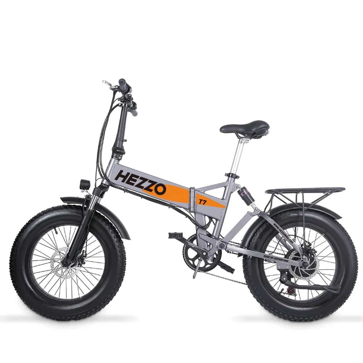 HEZZO T7 – Сгъваем електрически велосипед 750W, 48V, с дебели гуми