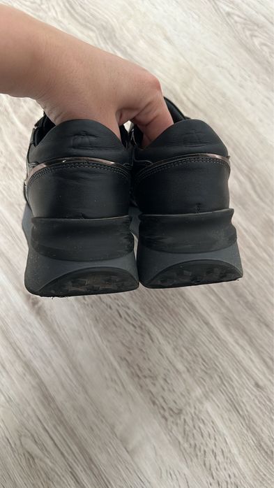 Sneakers piele negri Anna Cori